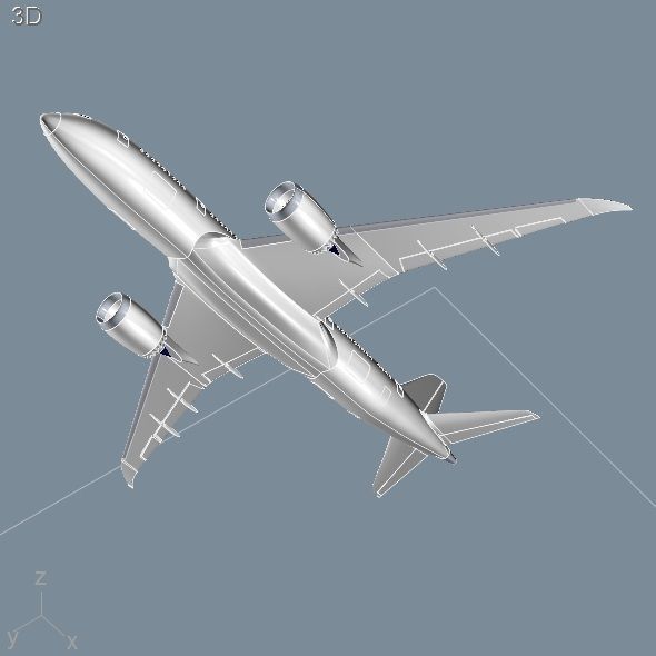 Boeing 787-8 comercial aircraft cad model 3D model_8
