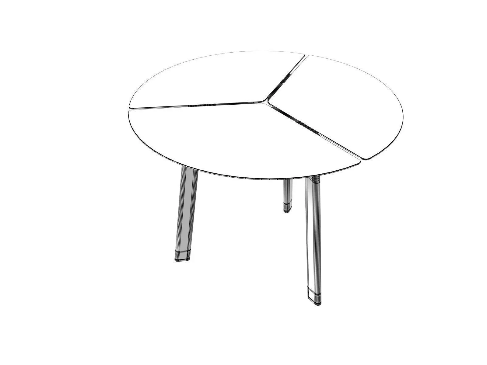 Placas coffee table with two legs and circular top 3D model_4