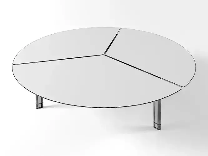 Placas coffee table with two legs and circular top