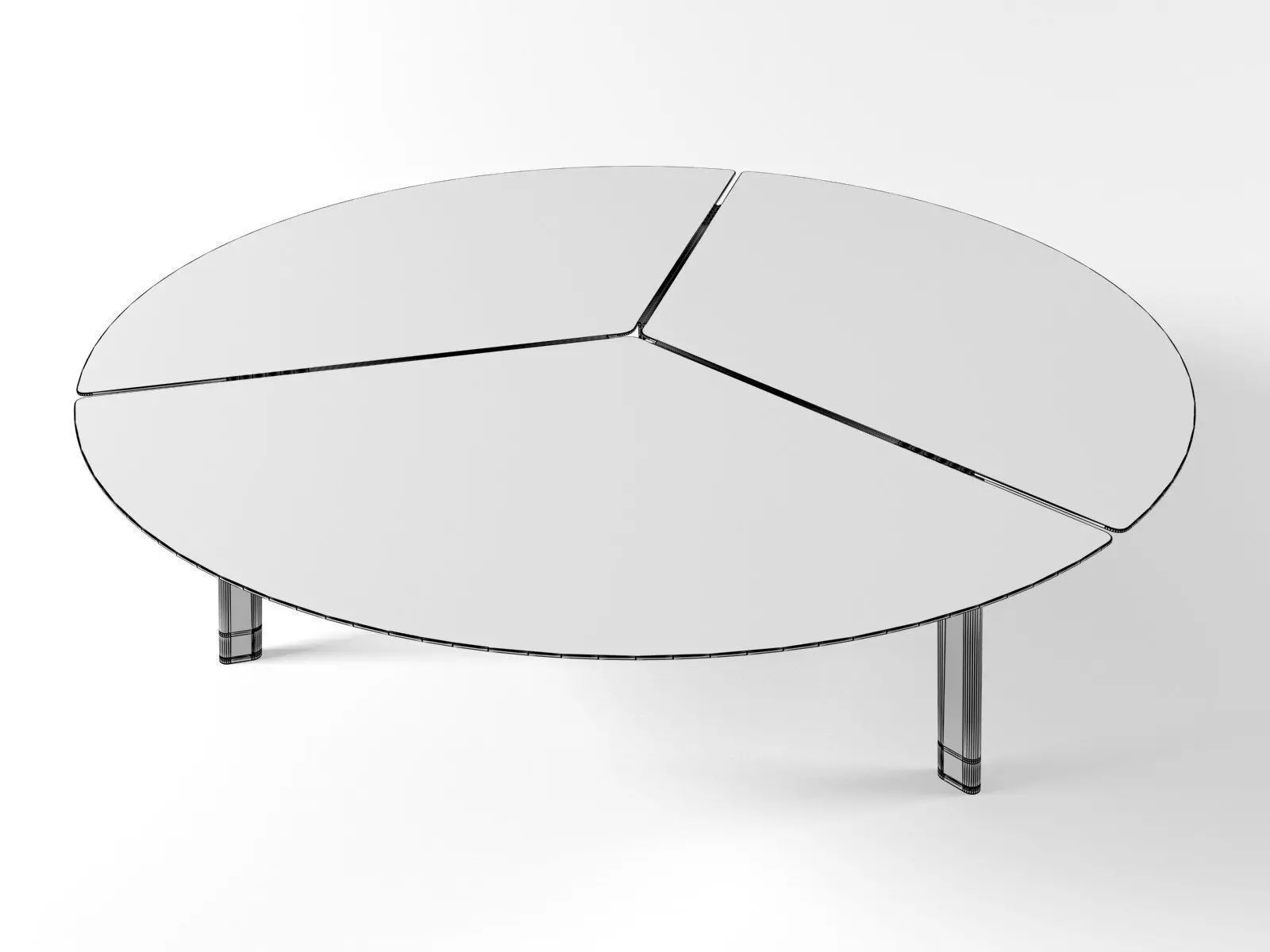 Placas coffee table with two legs and circular top 3D model_5
