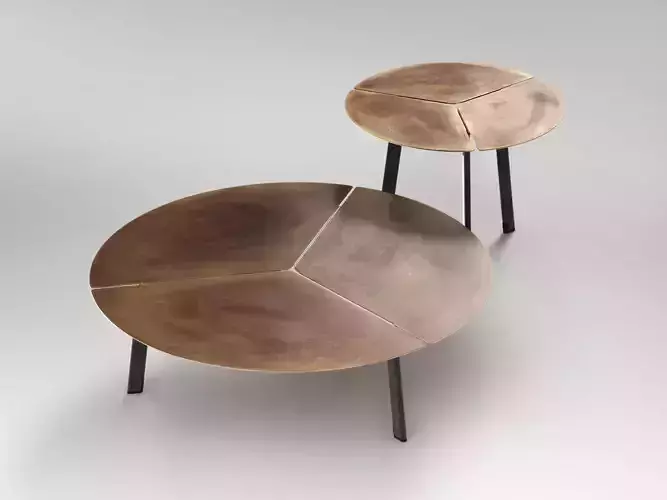 Placas coffee table with two legs and circular top