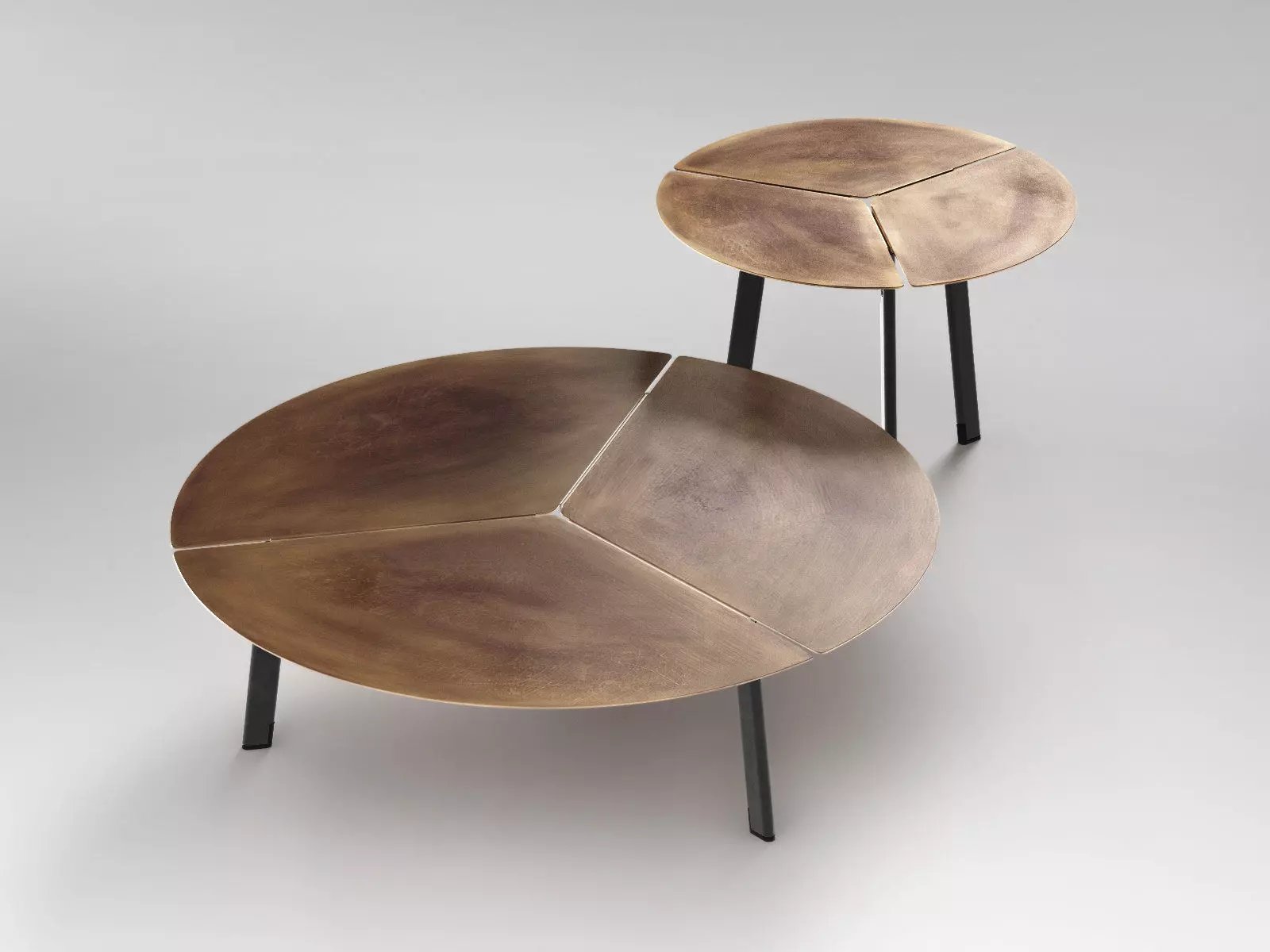 Placas coffee table with two legs and circular top 3D model_0