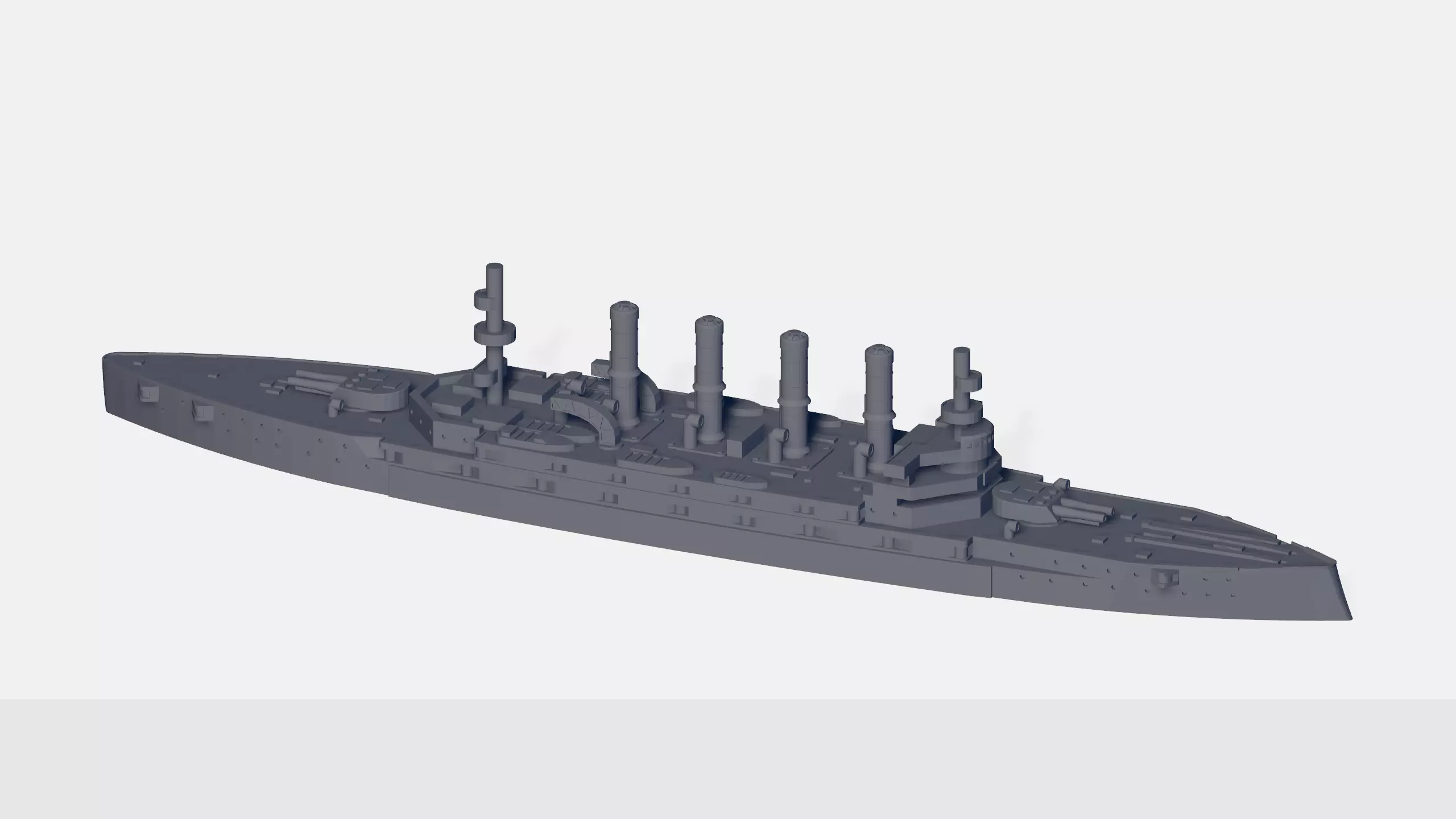 USS Seattle ACR-11 3D print model