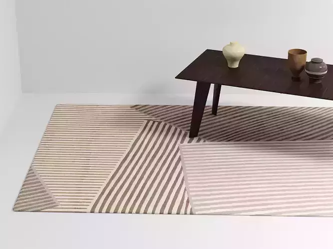 Chromagraph rug with stripes