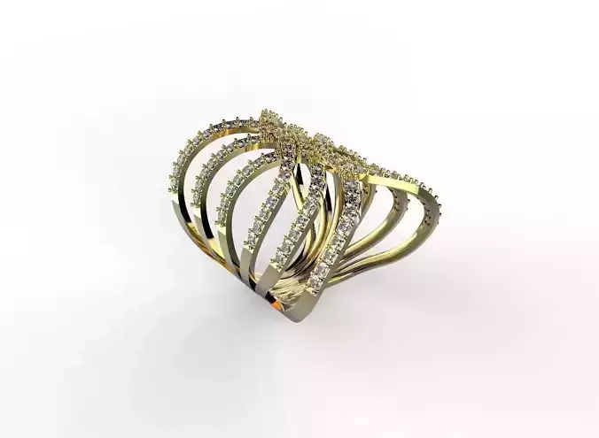 Ring gold with diamonds