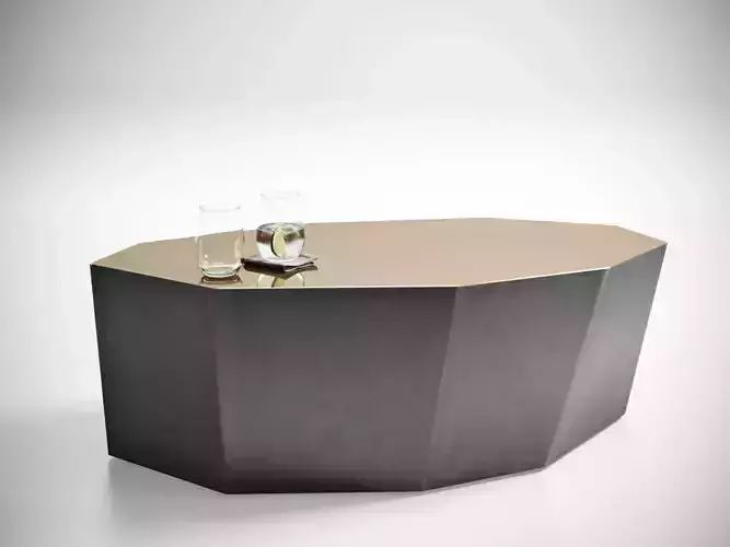 Monolithic coffee table with octagon shape