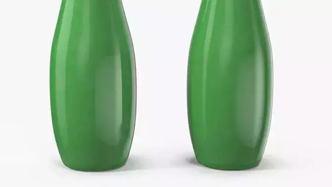 Green Mineral Water Bottle 3D model 6