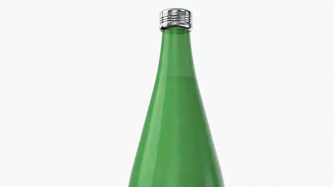Green Mineral Water Bottle 3D model 7