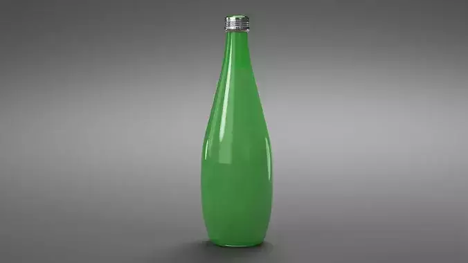 Green Mineral Water Bottle 3D model