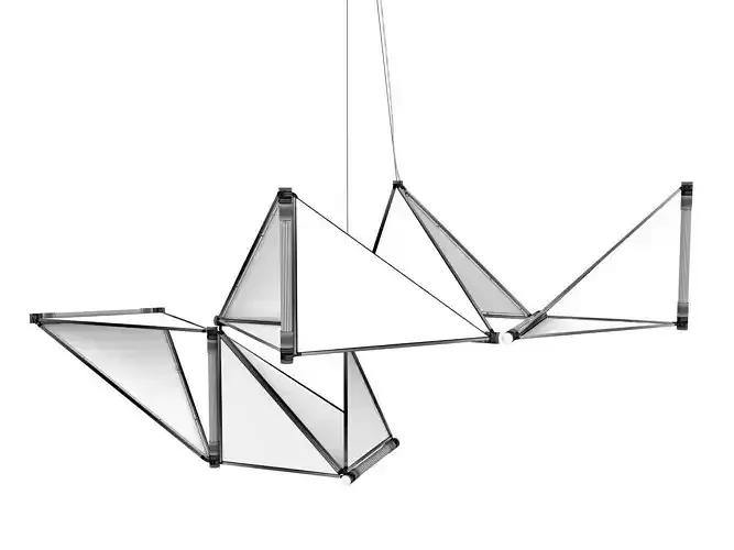 Kite hanging lamp made of triangles