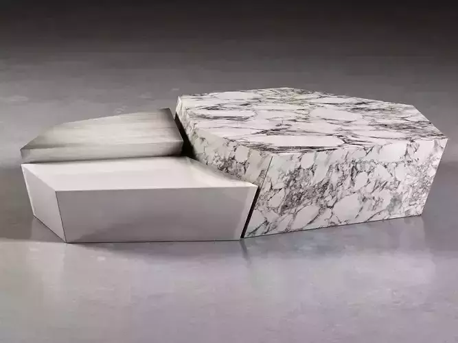 Threesome coffee table made of marble
