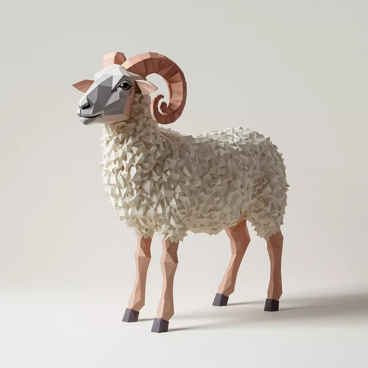 Low Poly Sheep 3D Model - Geometric Farm Animal Asset 3D print model