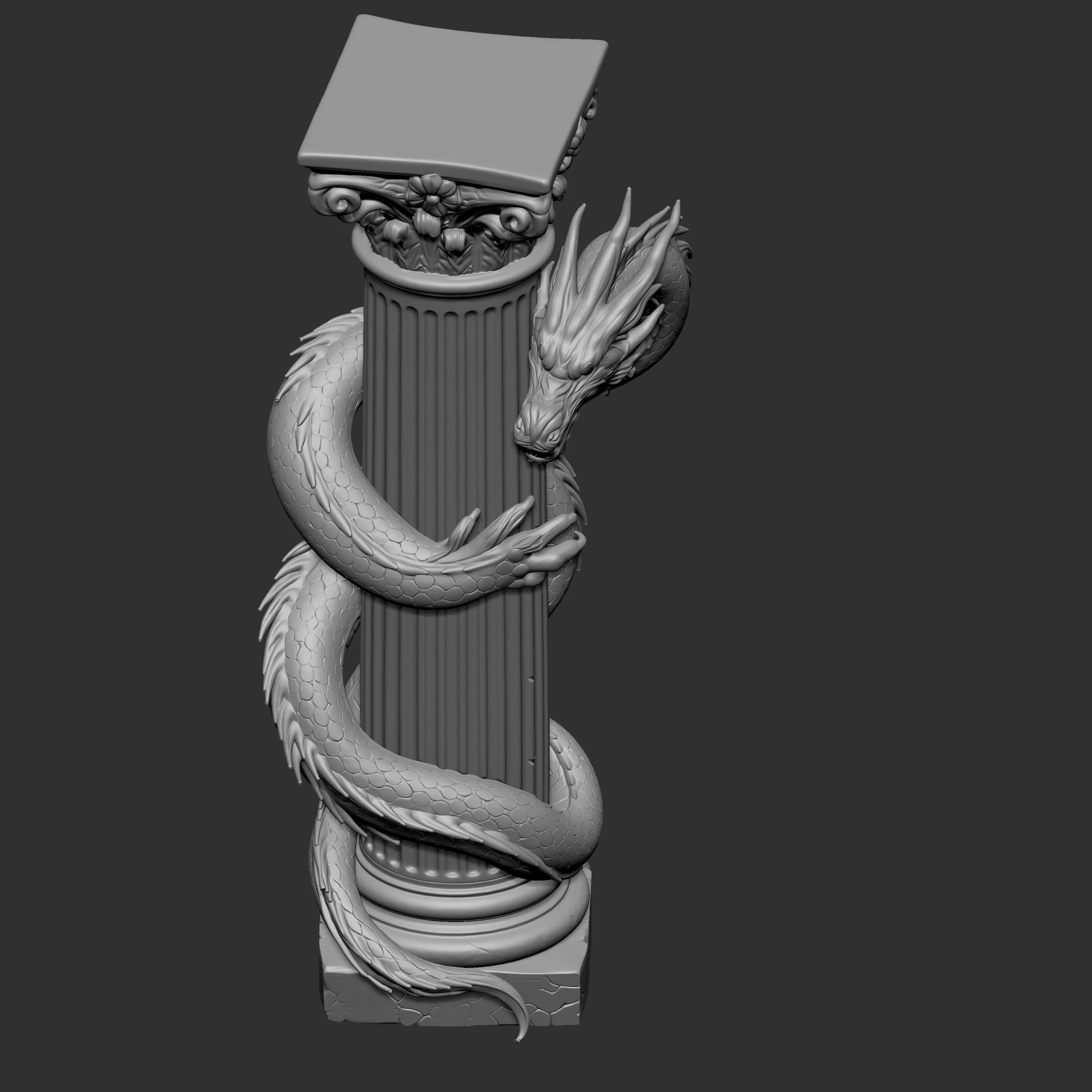 3D digital sculpture of an East Asian dragon 3D print model