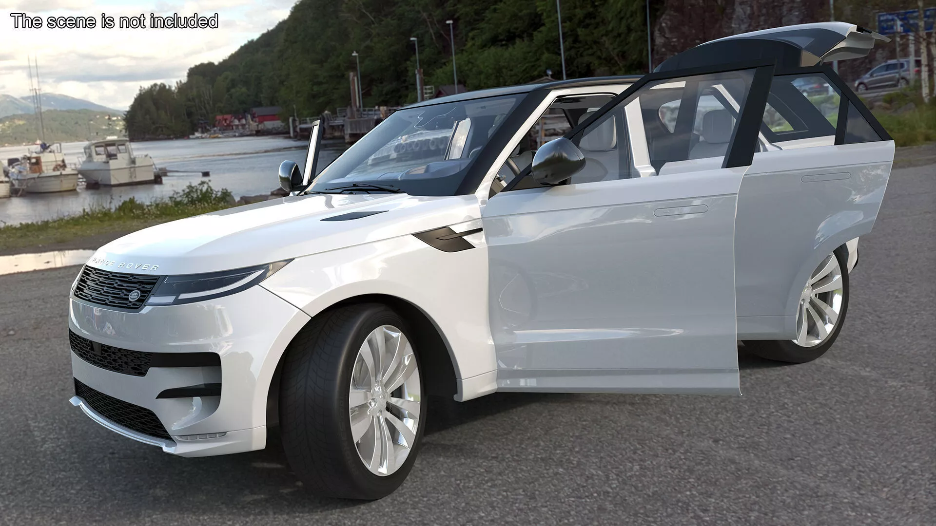 Range Rover Luxury Sport SUV White Rigged 3D model