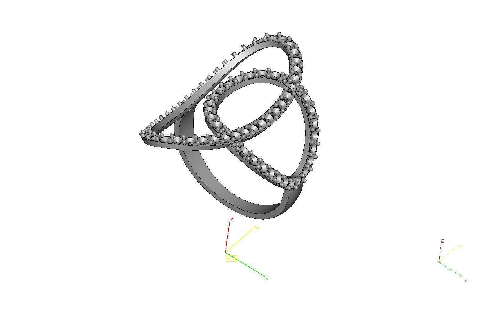 Ring gold with diamonds 3D print model_4