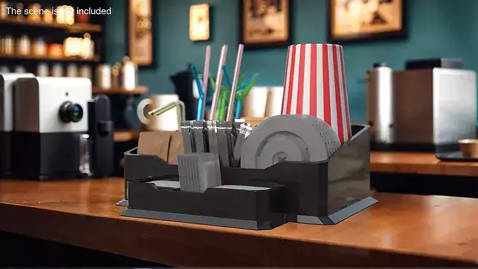Coffee Station Organizer Set 3D model 4