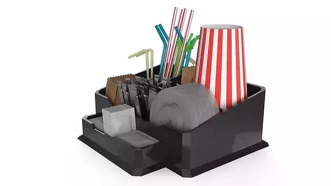 Coffee Station Organizer Set 3D model 6