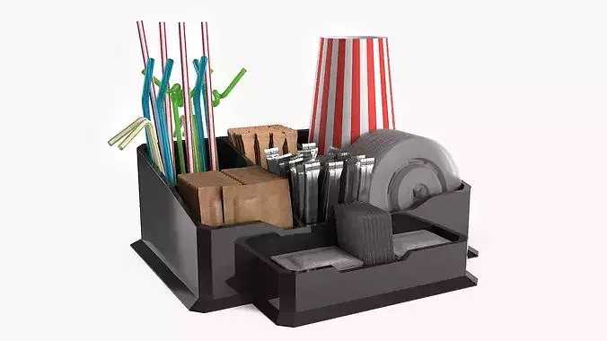 Coffee Station Organizer Set 3D model