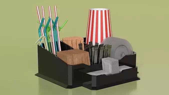 Coffee Station Organizer Set 3D model 5