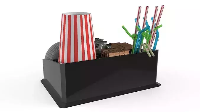 Coffee Station Organizer Set 3D model 7
