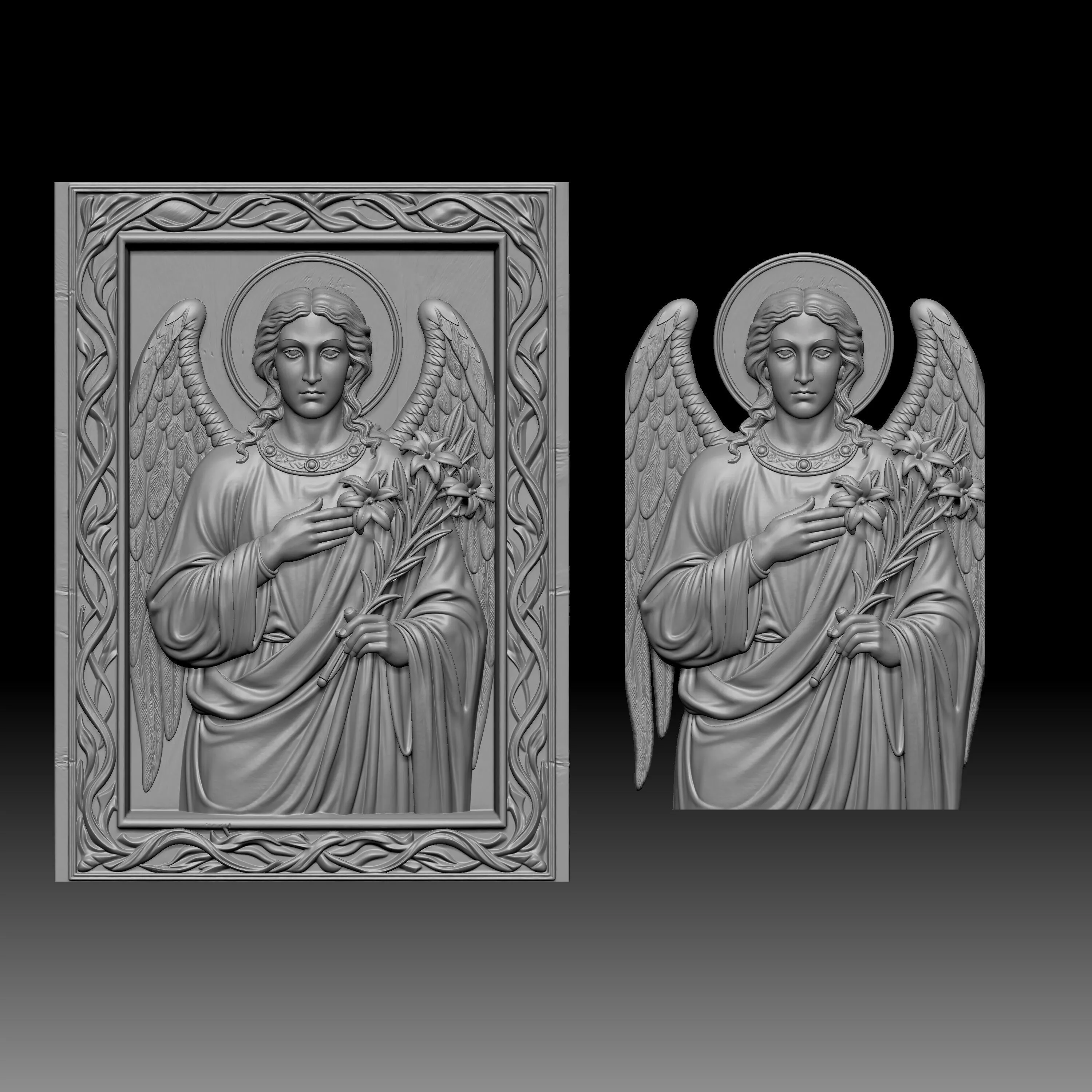 digital sculpt of the Archangel Gabriel 3D print model