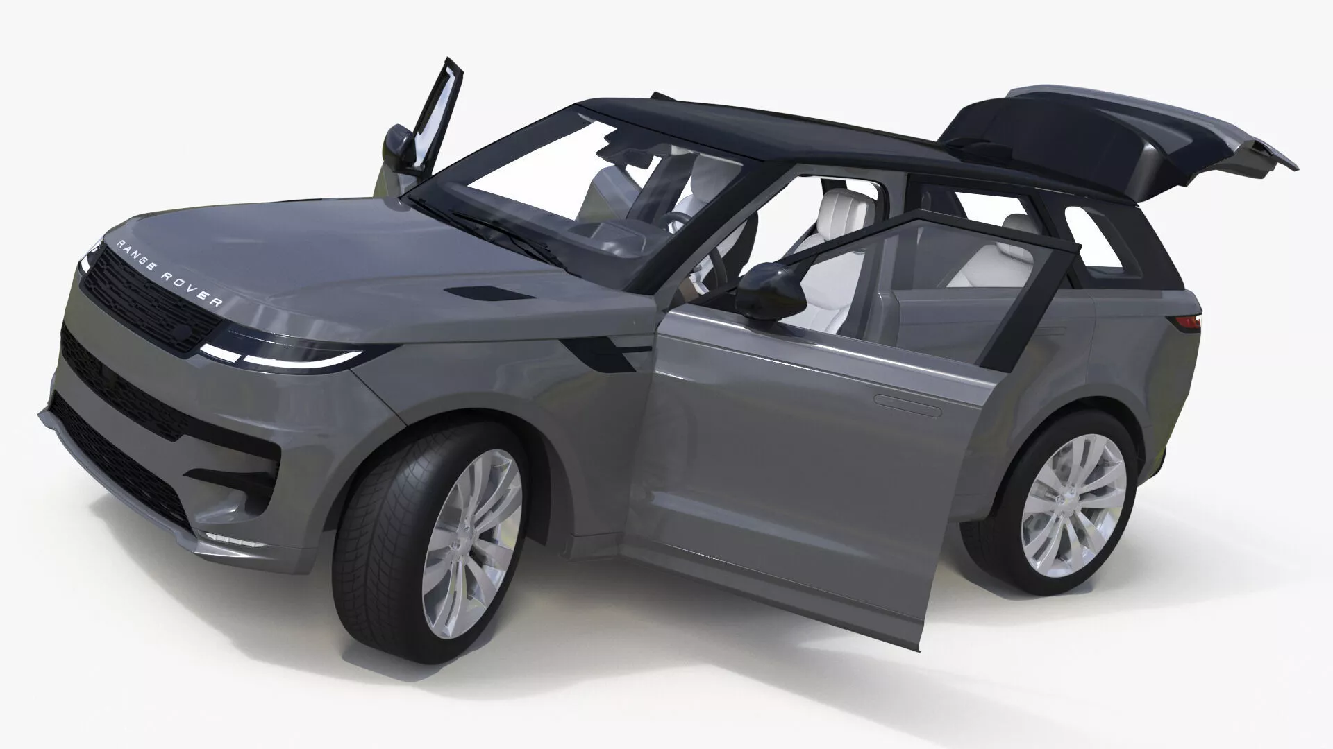 Range Rover Luxury SUV Grey Rigged 3D model