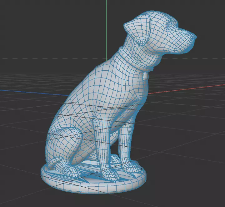 Realistic Seated Dog Statue 3D model
