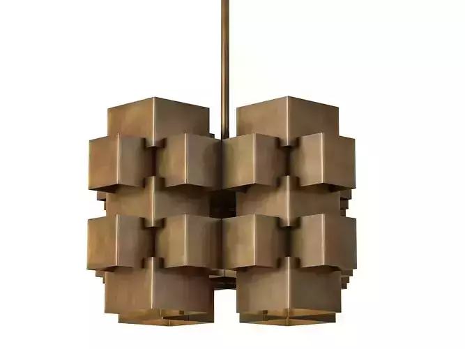 Cubist Geometric Chandelier 3D model