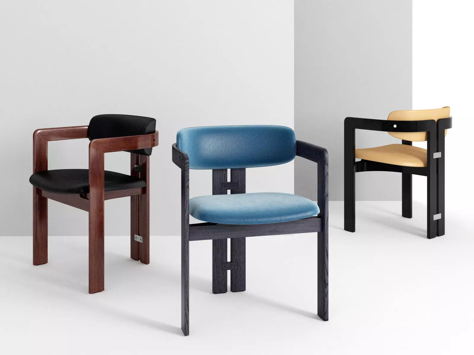 Pamplona two chairs with upholstered backs 3D model_2