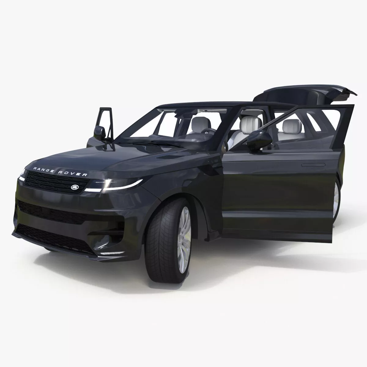 Sport SUV Range Rover Black Rigged 3D model
