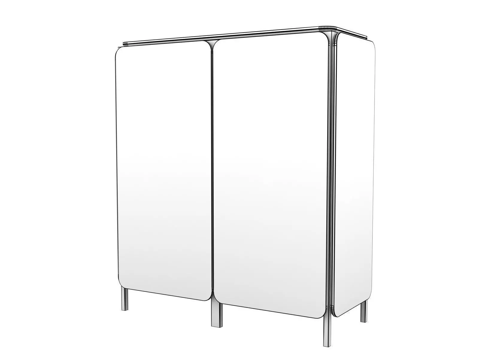 Frame sideboard rose gold 3D model_6