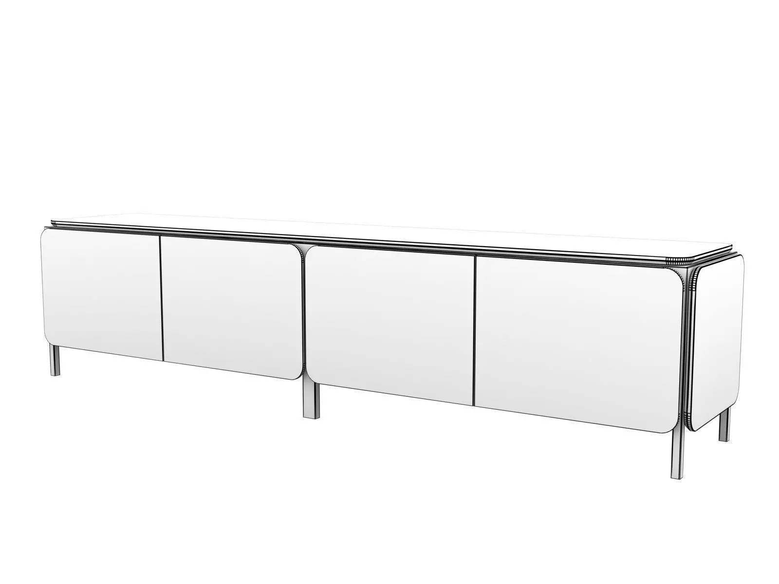 Frame sideboard rose gold 3D model_7