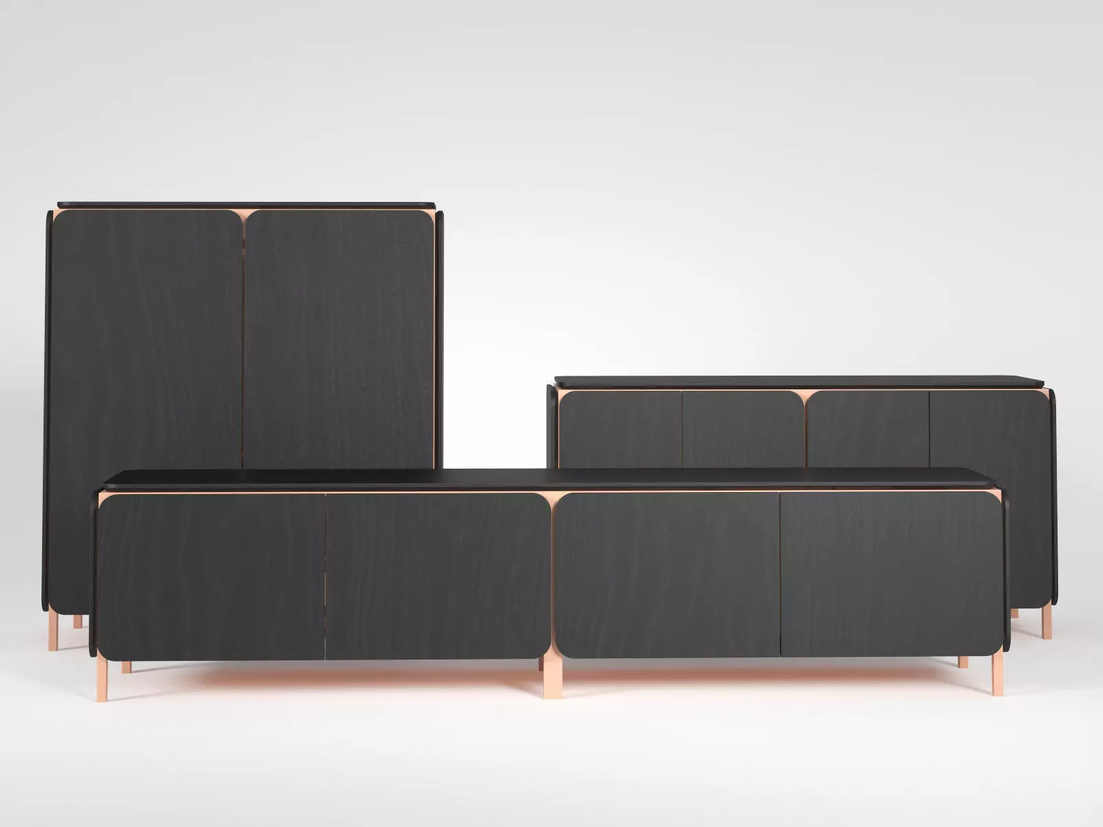 Frame sideboard rose gold 3D model_4