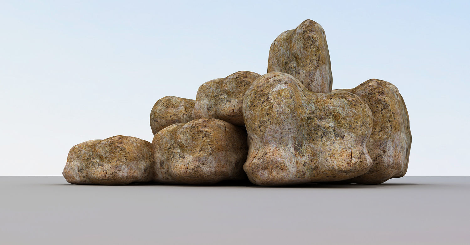Stones - Big Rocks Low-poly 3D model_2
