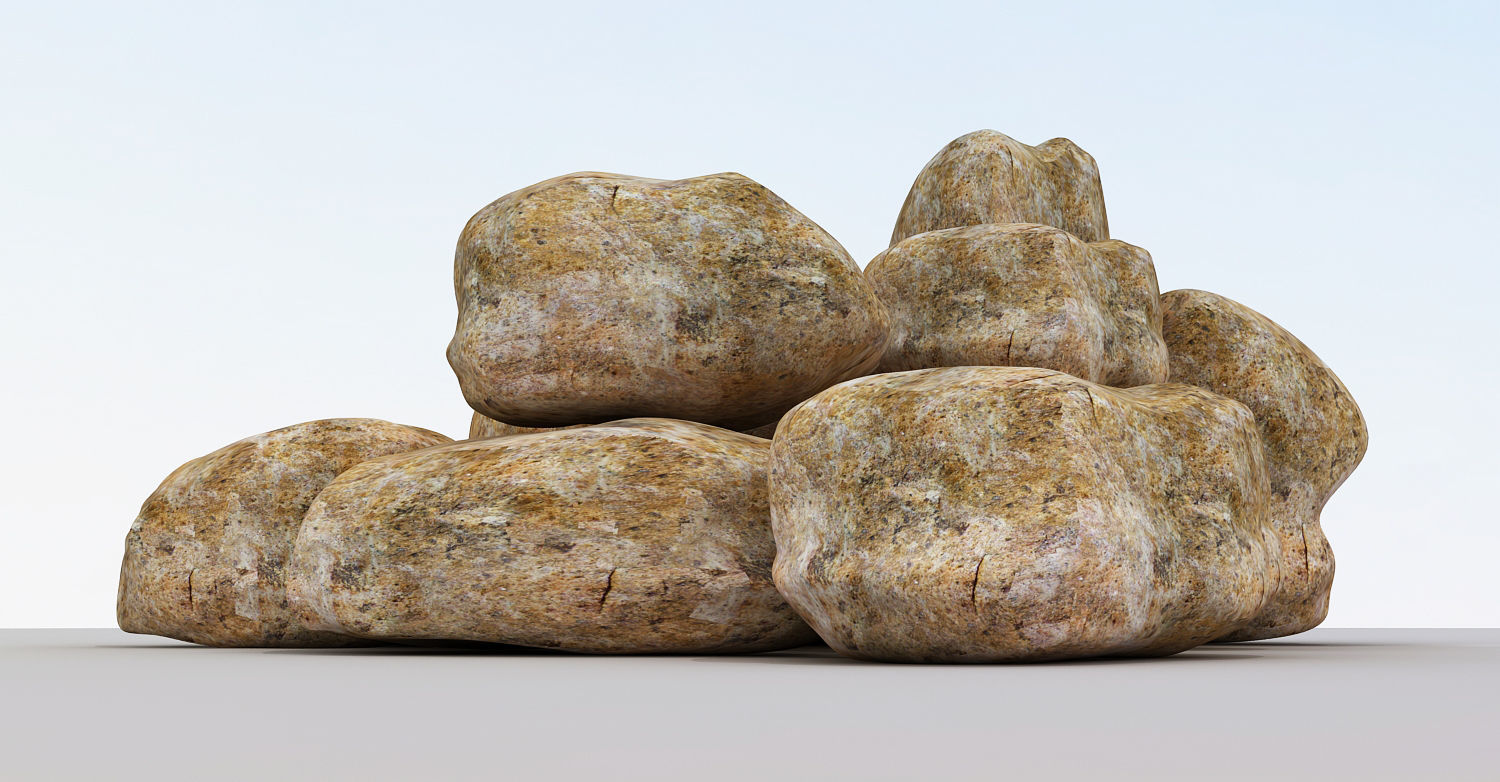 Stones - Big Rocks Low-poly 3D model_6