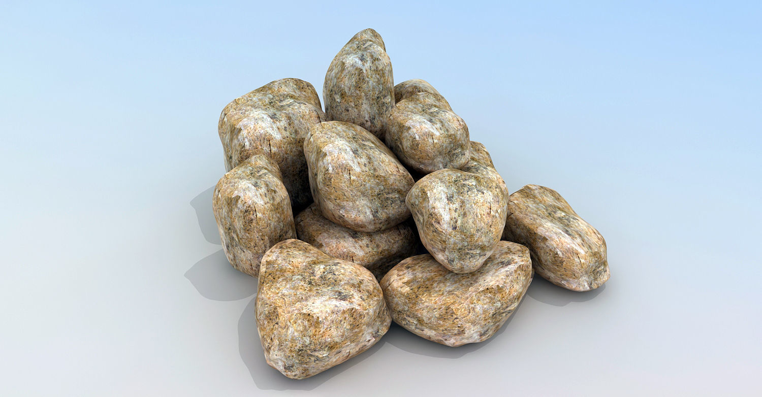 Stones - Big Rocks Low-poly 3D model_4