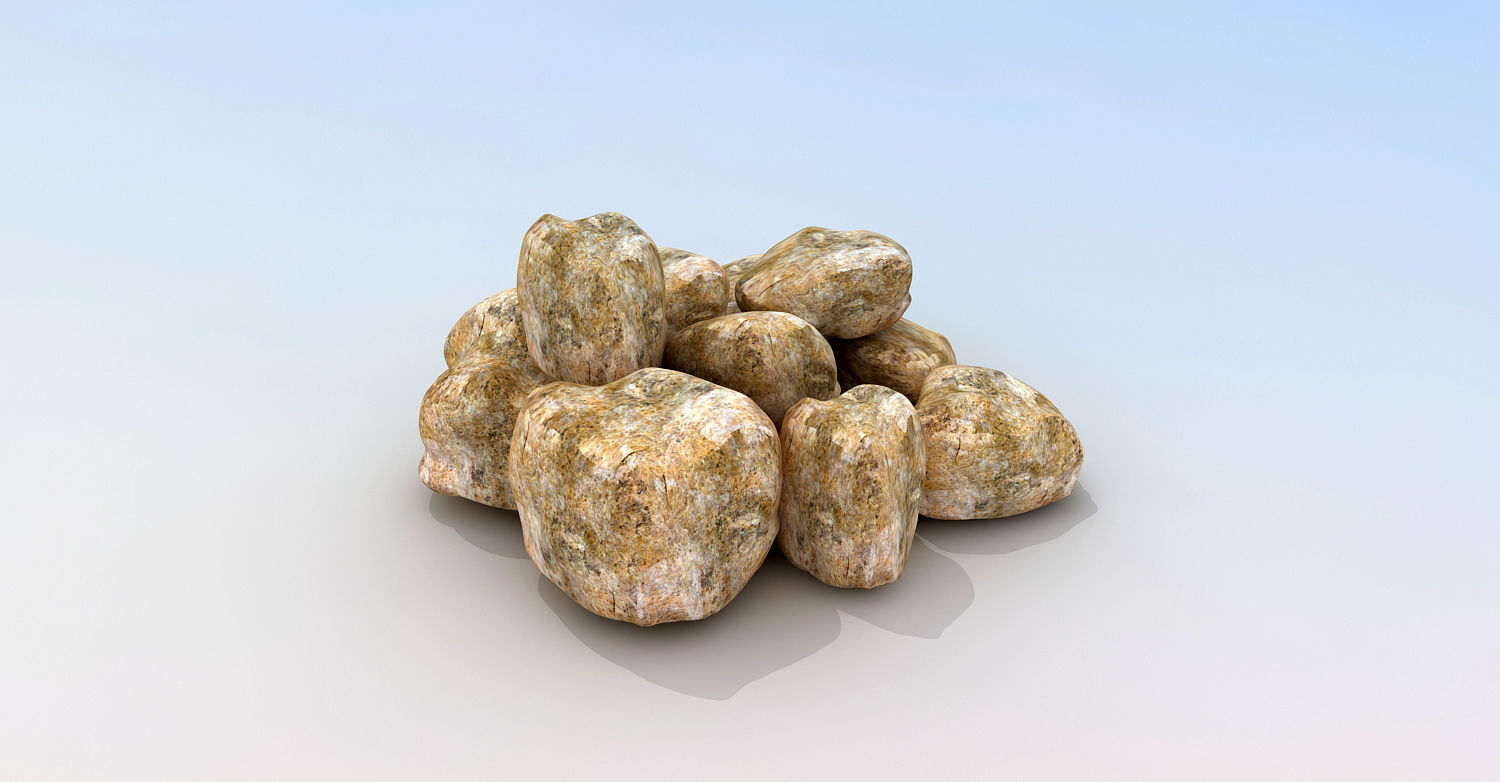 Stones - Big Rocks Low-poly 3D model_3