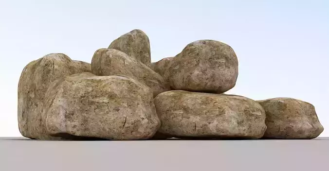 Stones - Big Rocks Low-poly 3D model