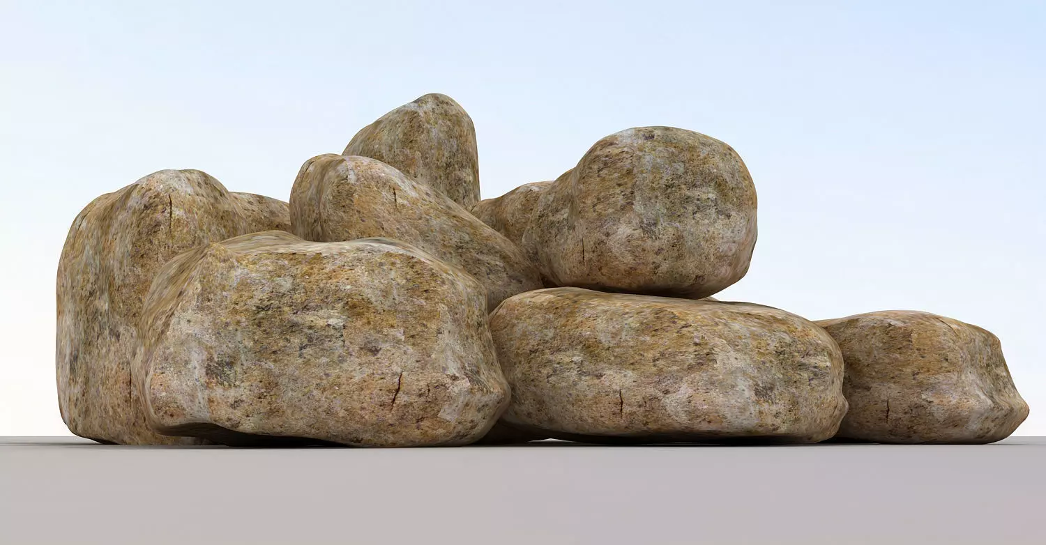 Stones - Big Rocks Low-poly 3D model_0