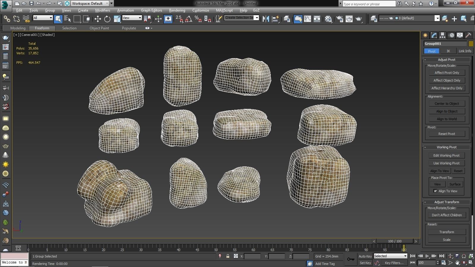 Stones - Big Rocks Low-poly 3D model_7
