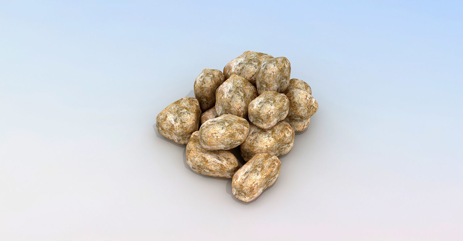 Stones - Big Rocks Low-poly 3D model_5