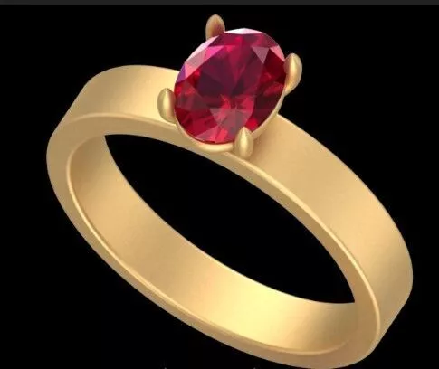 Oval Ruby Solitaire Ring CAD 3D Print Model STL 3DM Free 3D print model