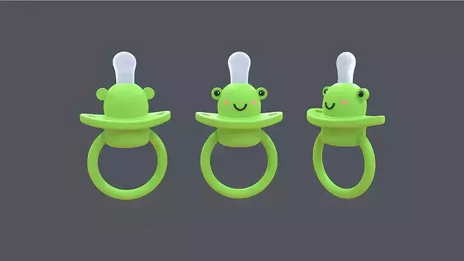 Low-Poly Frog Baby Pacifier