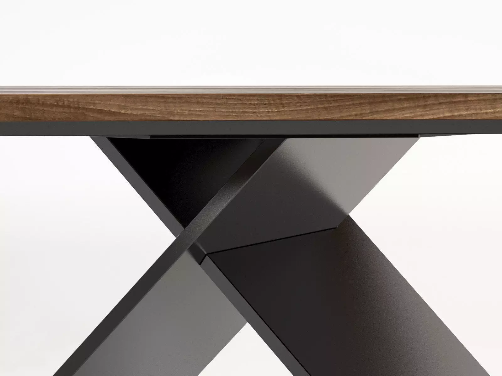 Ax dining table with x base 3D model_2