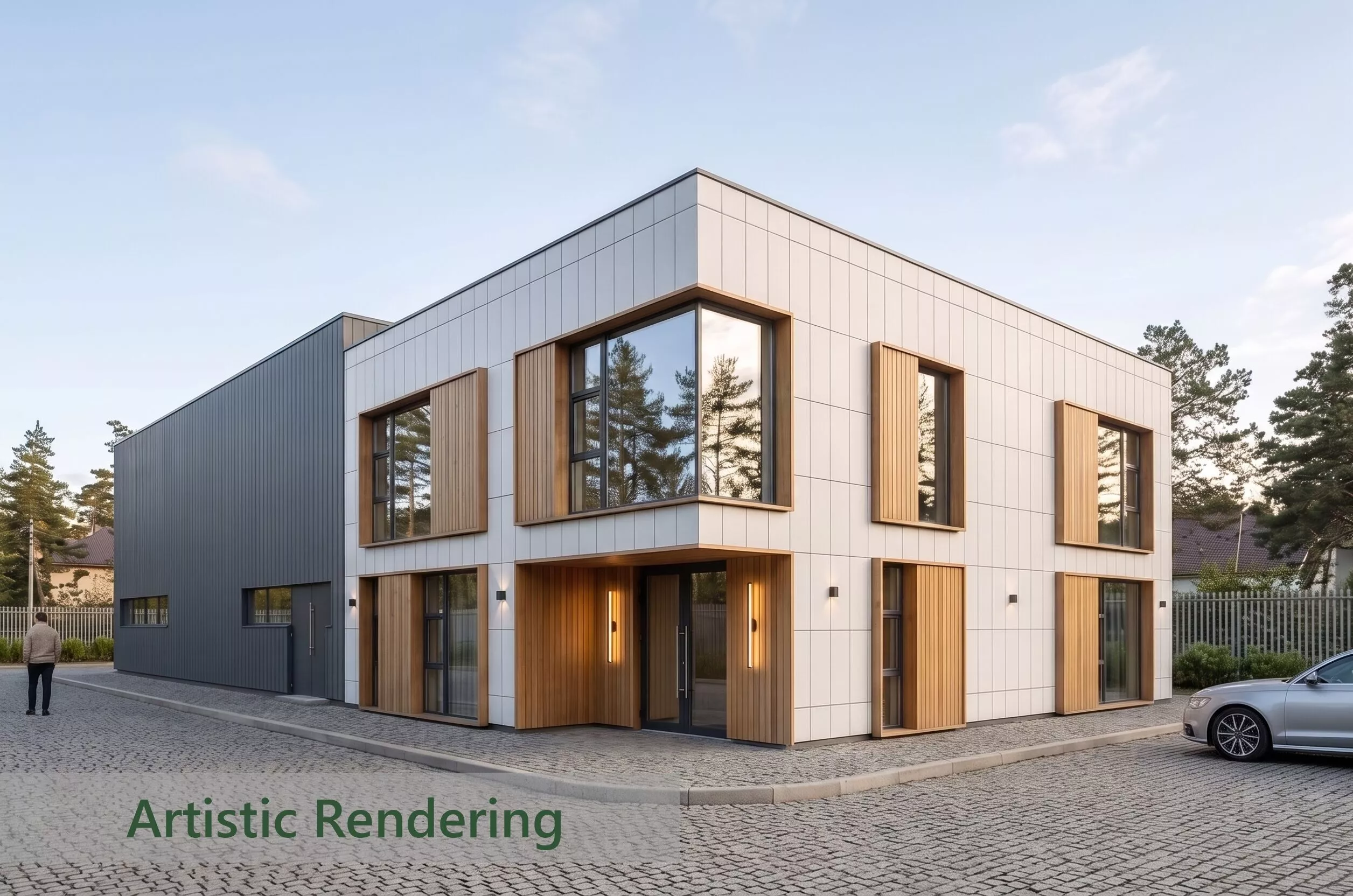 Modern Office and Warehouse Building Low-poly 3D model