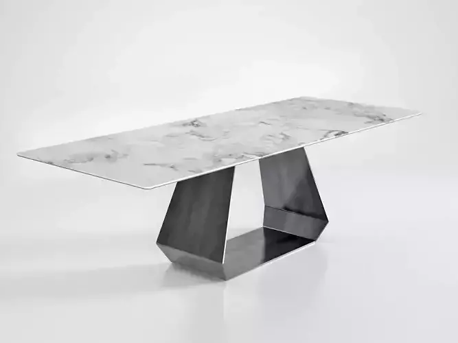 Amond marble dining table with metal legs