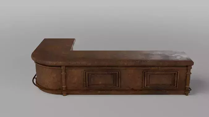 Vintage L-Shaped Saloon Bar Counter