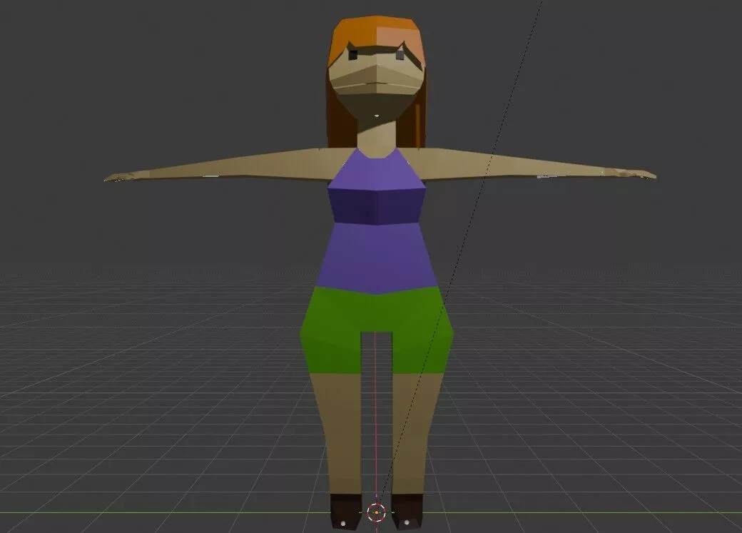 Girl Stylized Character Low-poly 3D model