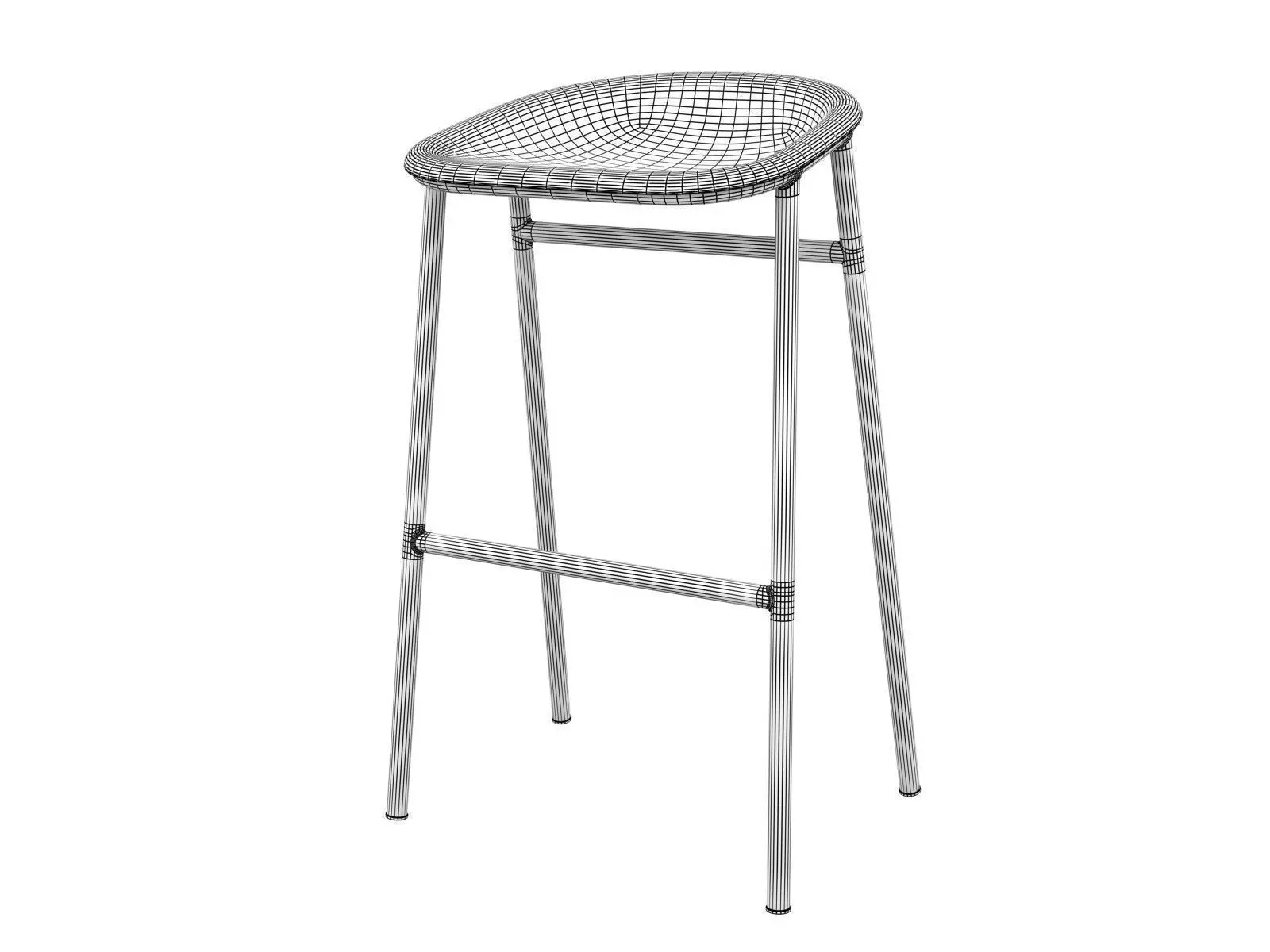 LJ3 bar stool 3D model_4