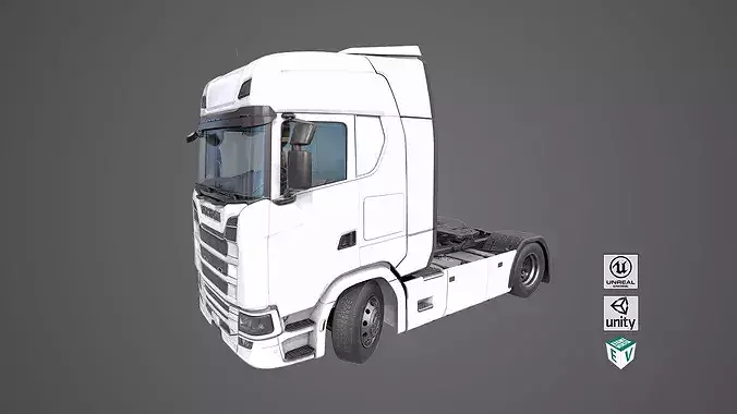Heavy Truck Chassis 06 Generic White All PBR Unity UE Textures